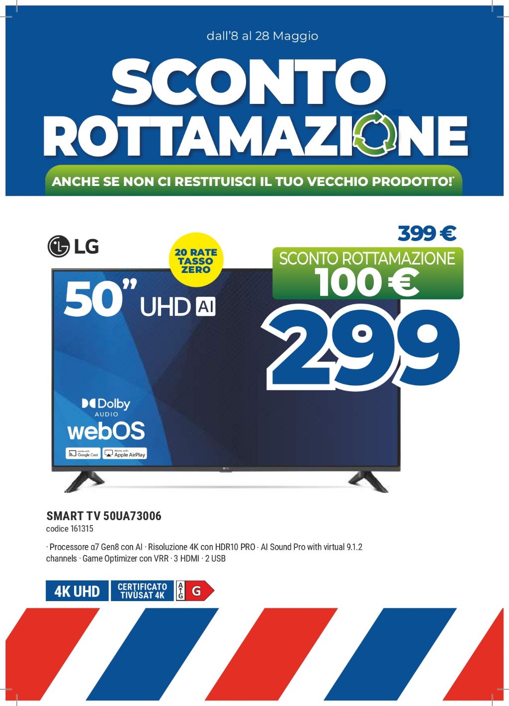 TV LG 50UA73006 50'' SMART TV